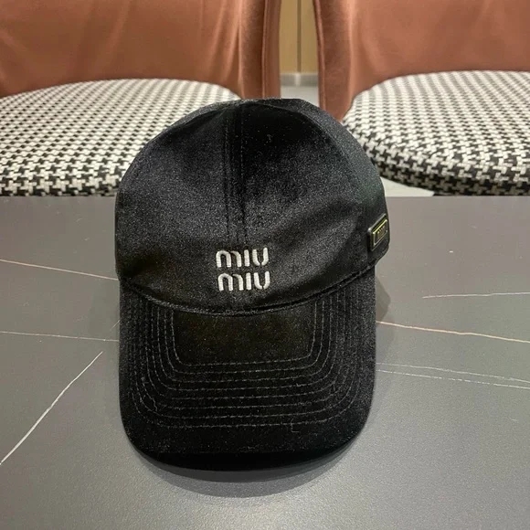 MIU MIU black thickened baseball cap Black/tobacco Denim Baseball Cap | Miu Miu main image 2